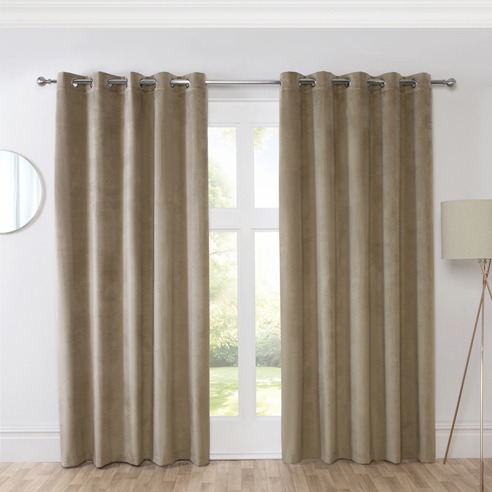 Casa (Blackout) Eyelet, Mocha - Ready Made Curtains - Image 3